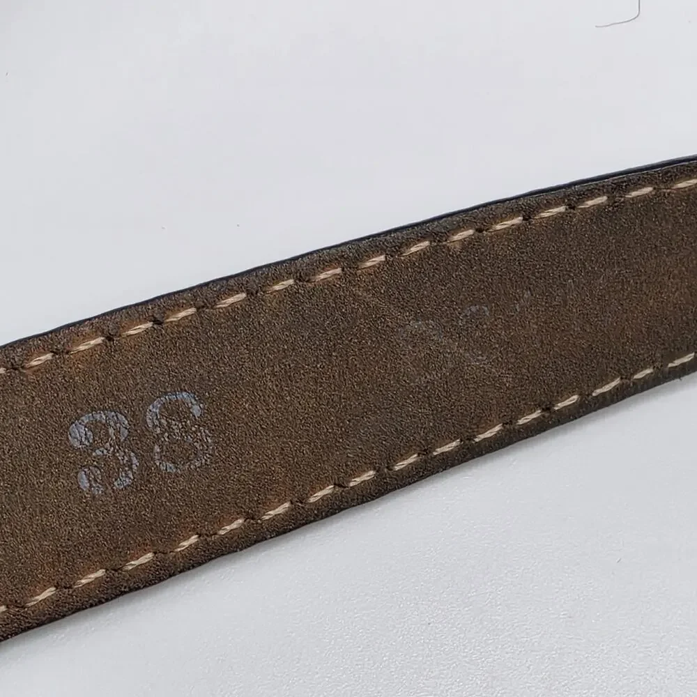 Brighton Women's Leather Belt Brown Rectangle Silver Buckle Size 38